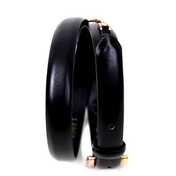 VTG Jones New York BLACK GENUINE LEATHER 7/8"Wd DRESS WOMEN'S BELT Sz L (R58 - Picture 6 of 14
